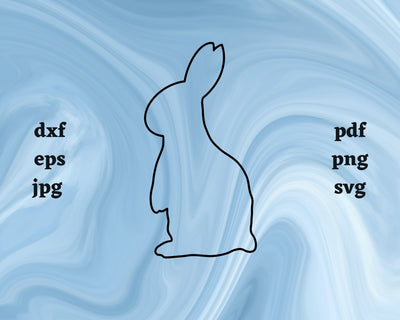 Rabbit Outline SVG Cut File SVG Northern Light SVG 