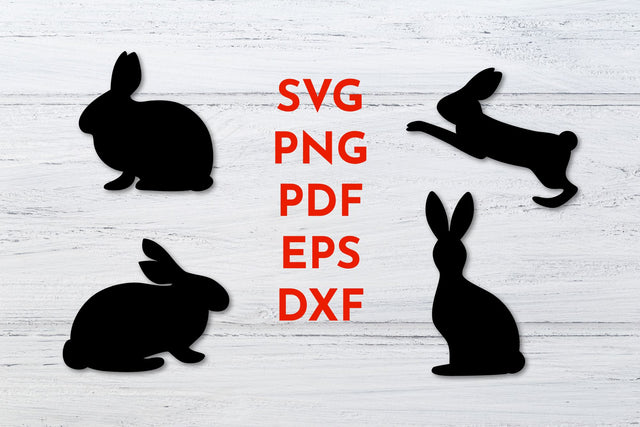 Rabbit silhouette. Easter bunny. SVG, PNG, EPS SVG Angelina Semenova 