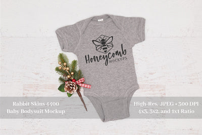Rabbit Skins 4400 Heather Mockup, Christmas Mockup, Baby Bodysuit Mockup Mock Up Photo Honeycomb Mockups 