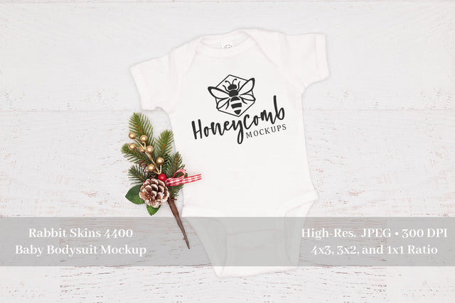 Rabbit Skins 4400 White Mockup, Christmas Mockup, Baby Bodysuit Mockup Mock Up Photo Honeycomb Mockups 