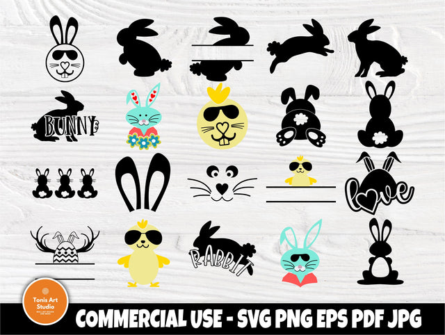 Rabbit SVG Bundle | Rabbit Cut Files for Cricut and Silhouette | Rabbit Monogram | Rabbit Clipart | Easter Svg | Bunny Svg | Cutting Files SVG TonisArtStudio 