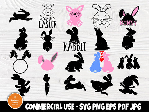 Rabbit SVG Bundle | Rabbit Cut Files for Cricut and Silhouette | Rabbit Monogram | Rabbit Clipart | Easter Svg | Bunny Svg | Cutting Files SVG TonisArtStudio 