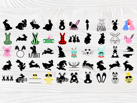 Rabbit SVG Cut Files | 50 Rabbit Clipart | Easter Svg | Svg Bundle | Rabbit Svg | Rabbit Vector | Rabbit Silhouette | Svg Files for Cricut SVG TonisArtStudio 