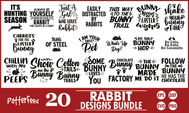 Rabbit SVG Designs Bundle SVG PatternFeed8 