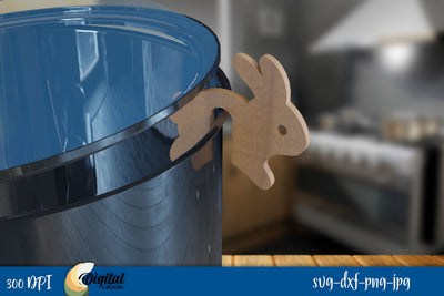 Rabbit SVG. Pot Prop Laser Cut Design. 3D Kitchen Laser Cut. SVG Evgenyia Guschina 