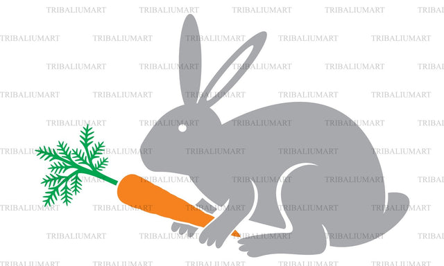 Rabbit with carrot SVG TribaliumArtSF 