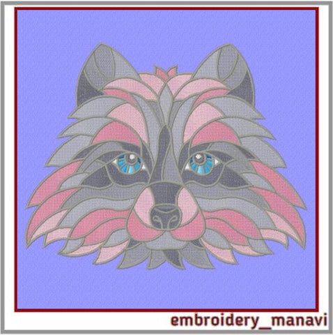 Raccoon art embroidery. Digital Machine embroidery design. Embroidery/Applique DESIGNS Embroidery Manavi 05 