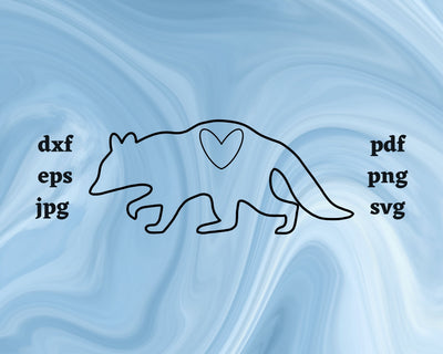 Raccoon Heart SVG Cut File SVG Northern Light SVG 