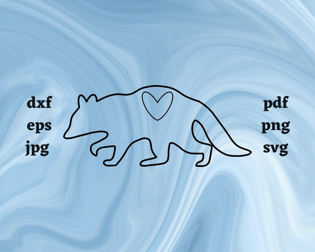 Raccoon Heart SVG Cut File SVG Northern Light SVG 