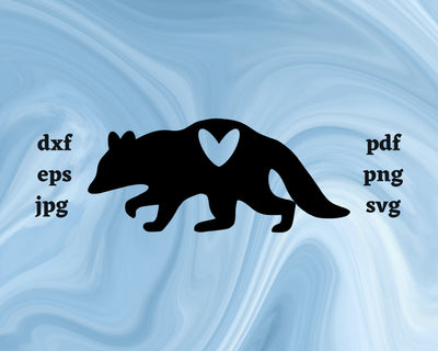 Raccoon Heart SVG Cut File SVG Northern Light SVG 
