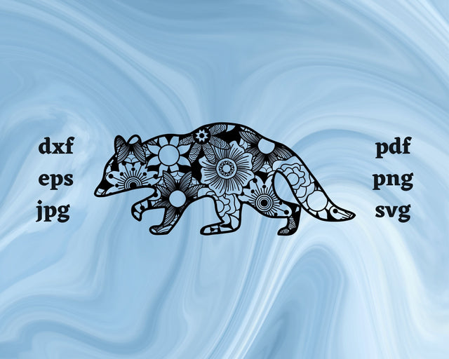 Raccoon Mandala SVG Cut File SVG Northern Light SVG 