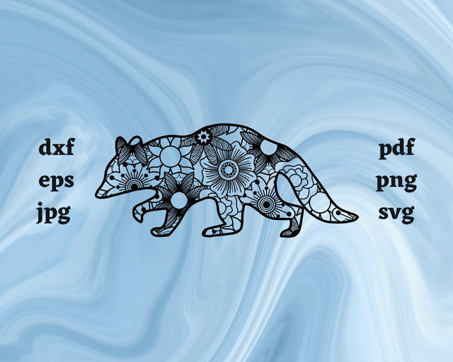 Raccoon Mandala SVG Cut File SVG Northern Light SVG 