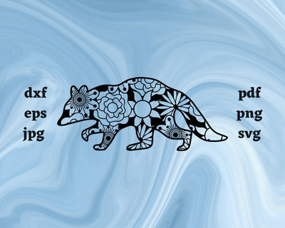 Raccoon Mandala SVG Cut File SVG Northern Light SVG 
