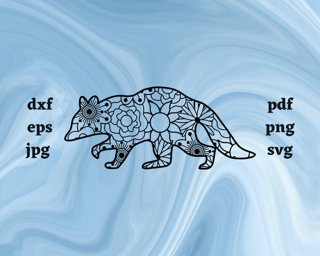 Raccoon Mandala SVG Cut File SVG Northern Light SVG 