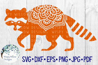 Raccoon Mandala SVG Wispy Willow Designs 