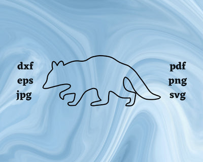 Raccoon Outline SVG Cut File SVG Northern Light SVG 