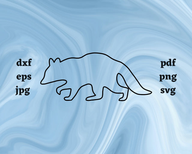 Raccoon Outline SVG Cut File SVG Northern Light SVG 