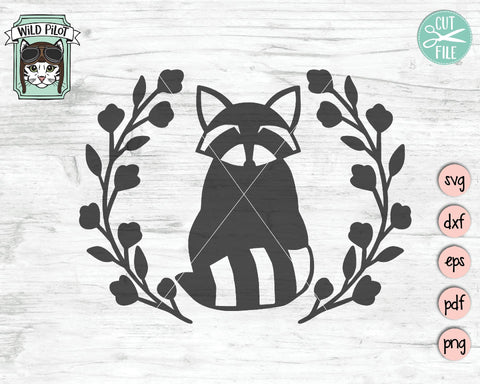 Raccoon Wreath SVG Cut File SVG Wild Pilot 