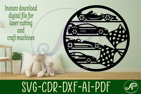 Race car wall art sign, SVG file. vector file SVG APInspireddesigns 