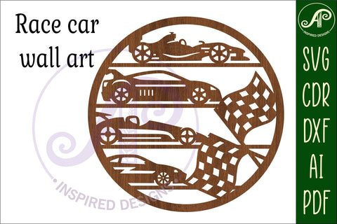 Race car wall art sign, SVG file. vector file SVG APInspireddesigns 
