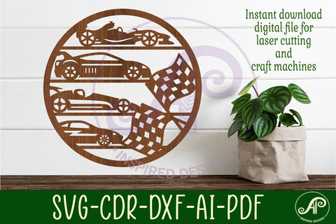 Race car wall art sign, SVG file. vector file SVG APInspireddesigns 
