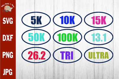 Race distance circles Svg - Race car decal svg, runner race distances car window decals svg SVG The Artsy Spot 
