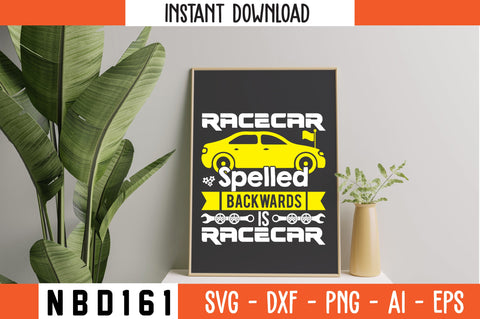 racecar spelled back waards racecar T-Shirt Design SVG Nbd161 