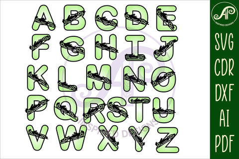 Racing car alphabet set. 2 layer 78 letters in total SVG APInspireddesigns 