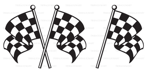 Racing checkered flags SVG TribaliumArtSF 