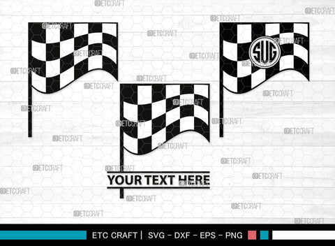 Racing Flag Monogram, Racing Flag Silhouette, Racing Flag SVG, Racing Svg, Start Flag Svg, Finish Flag Svg, Race Flag Svg, SB00445 SVG ETC Craft 