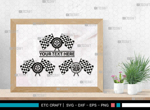 Racing Flag Monogram, Racing Flag Silhouette, Racing Flag SVG, Racing Svg, Start Flag Svg, Finish Flag Svg, Race Flag Svg, SB00445 SVG ETC Craft 