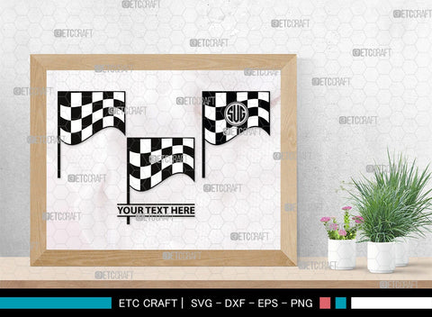 Racing Flag Monogram, Racing Flag Silhouette, Racing Flag SVG, Racing Svg, Start Flag Svg, Finish Flag Svg, Race Flag Svg, SB00445 SVG ETC Craft 