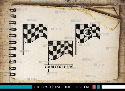 Racing Flag Monogram, Racing Flag Silhouette, Racing Flag SVG, Racing Svg, Start Flag Svg, Finish Flag Svg, Race Flag Svg, SB00445 SVG ETC Craft 