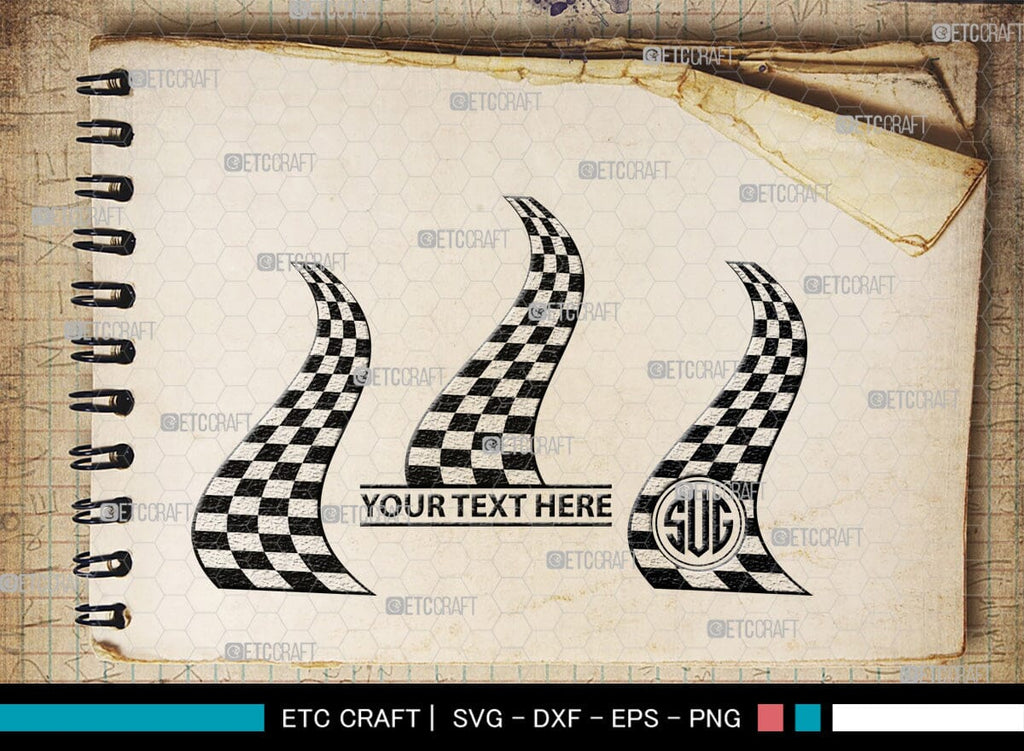 Racing Flag Monogram, Racing Flag Silhouette, Racing Flag SVG, Racing ...