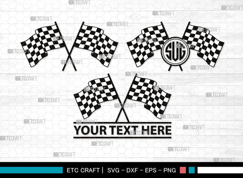 Racing Flag Monogram, Racing Flag Silhouette, Racing Flag SVG, Racing Svg, Start Flag Svg, Finish Flag Svg, Race Flag Svg, SB00445 SVG ETC Craft 