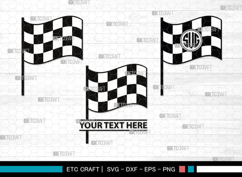 Racing Flag Monogram, Racing Flag Silhouette, Racing Flag SVG, Racing Svg, Start Flag Svg, Finish Flag Svg, Race Flag Svg, SB00445 SVG ETC Craft 