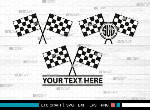 Racing Flag Monogram, Racing Flag Silhouette, Racing Flag SVG, Racing Svg, Start Flag Svg, Finish Flag Svg, Race Flag Svg, SB00445 SVG ETC Craft 