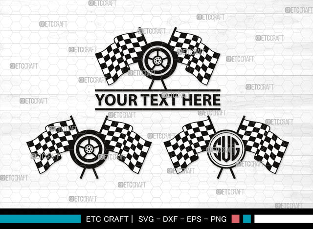 Racing Flag Monogram, Racing Flag Silhouette, Racing Flag SVG, Racing Svg, Start Flag Svg, Finish Flag Svg, Race Flag Svg, SB00445 SVG ETC Craft 