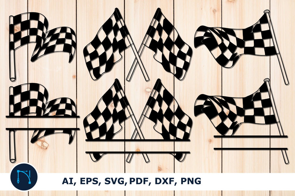 Racing Flag, Racing Flags sign SVG bundle - So Fontsy