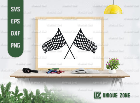 Racing Flag SVG Bundle, Finish Flags Silhouette, Checkered Flag Svg, Start Flags Svg, Race Flag Svg, SVG Unique Zone 
