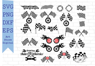 Racing Flags Svg, Racing Svg, Start Flags Svg, Finish Flags Svg, Racing Cut File, Racing Flag Cut File SVG Artstoredigital 