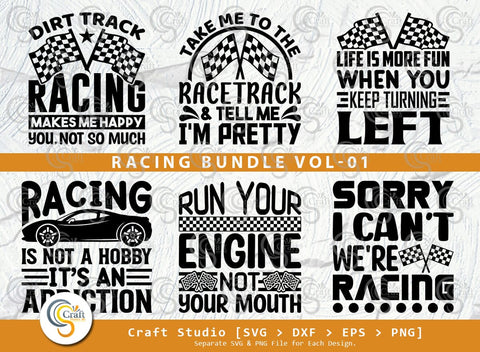 Racing SVG Bundle, Car Racing Svg, Racing Flag Svg, Sports Svg, Racing Quotes, Racing Cutting File SVG ETC Craft 