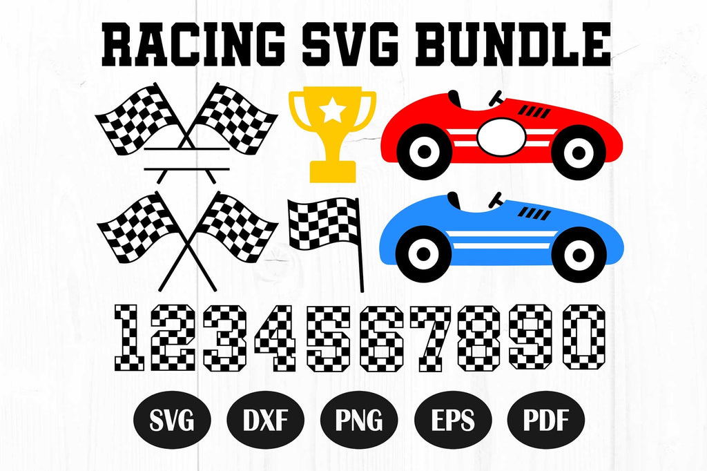 Racing Svg Bundle, Race Car Svg, Racing Clipart, Checker Flag Svg ...