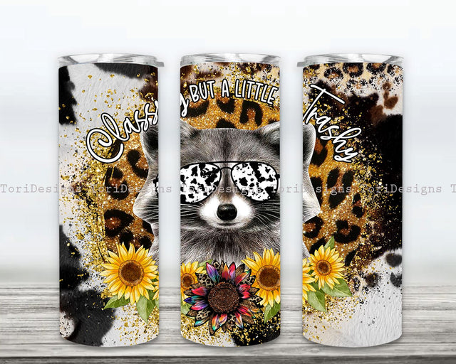 Racoon Tumbler 20 oz Skinny Tumbler Sublimation Design Digital Download PNG Sublimation ToriDesigns 