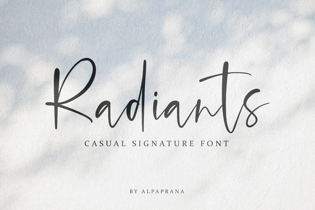 Radiants - Casual Signature Font Font Alpaprana Studio 