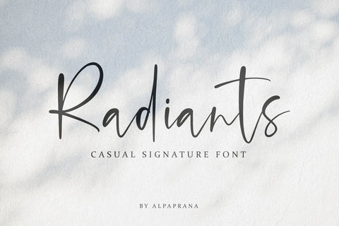 Radiants - Casual Signature Font Font Alpaprana Studio 