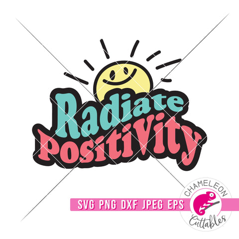 Radiate Positivity retro Sun svg png dxf eps jpeg SVG Chameleon Cuttables 