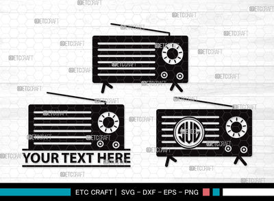 Radio Boombox Monogram SVG | Radio Svg | Boombox Svg | Cassette Tape Player Svg | Radio Boombox Clipart SVG ETC Craft 