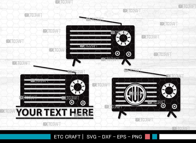 Radio Boombox Monogram SVG | Radio Svg | Boombox Svg | Cassette Tape Player Svg | Radio Boombox Clipart SVG ETC Craft 