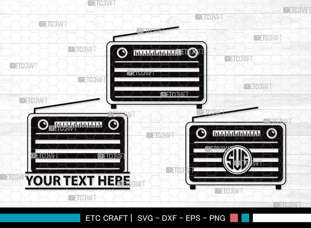 Radio Boombox Monogram SVG | Radio Svg | Boombox Svg | Cassette Tape Player Svg | Radio Boombox Clipart SVG ETC Craft 